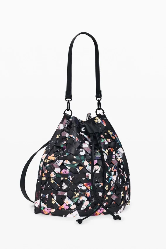 Zaino medio intrecciato con fiori Zaino medio intrecciato con fiori
